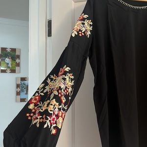 Embroidered long sleeve blouse
